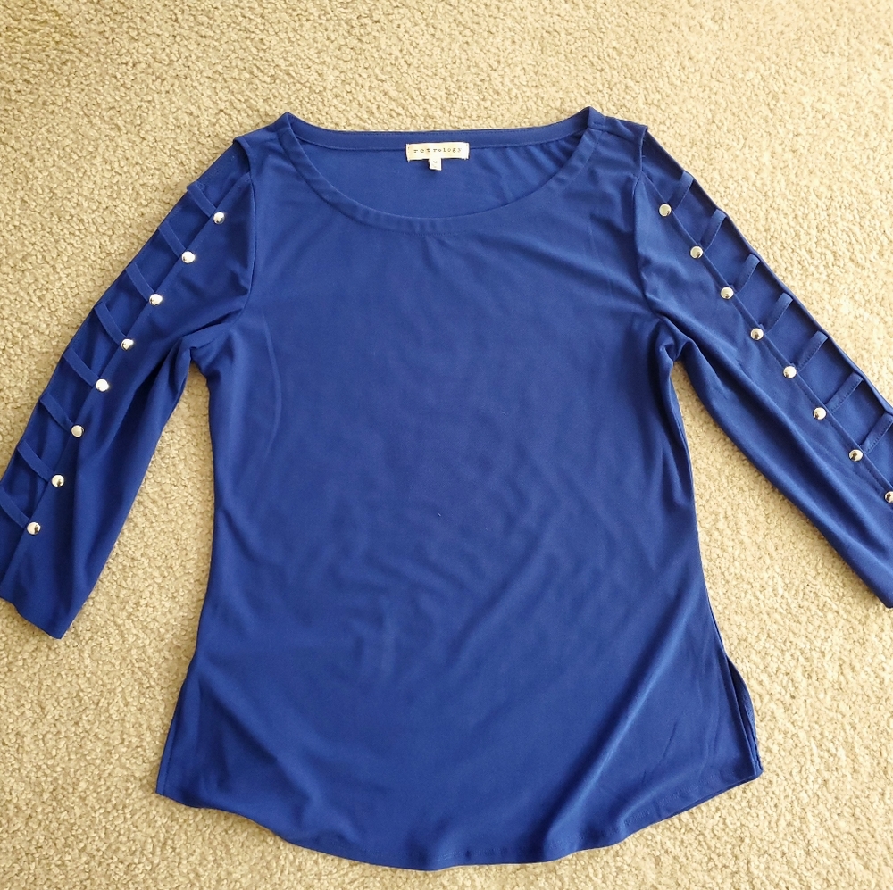 NWOT Royal Blue Half-Sleeve Dress Blouse